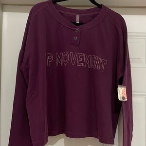 FP Movement by Free People Now or Never Black Cherry  NWT Large